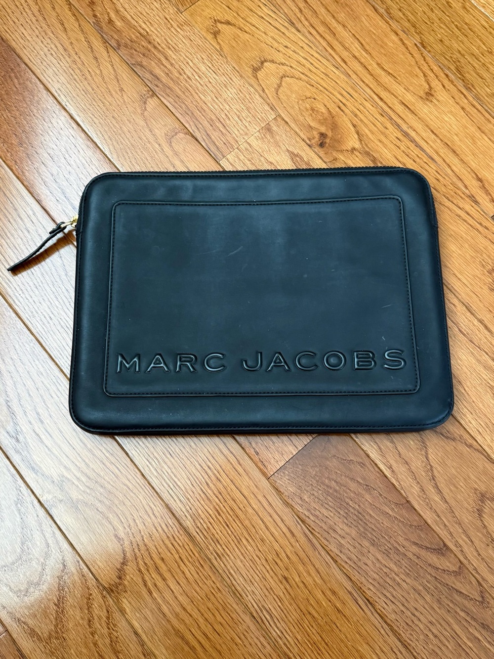 Marc Jacobs Black Laptop Sleeve with Embossed Logo